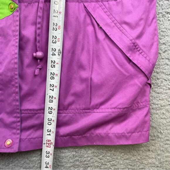 Vintage Vine Below Coat Womens‎ Large Zepel Treated Colorful Funky 80s Zip Snap - Picture 9 of 12